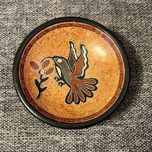 NOVICA Handmade Ceramic Decorative Bowl Hummingbird Chorotega Pottery Costa Rica